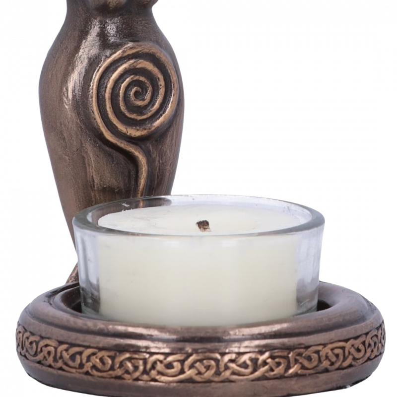 Statua porta candela triplice dea con spirale - 20,3 cm