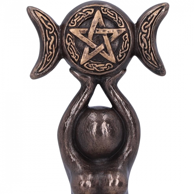 Statua porta candela triplice dea con spirale - 20,3 cm