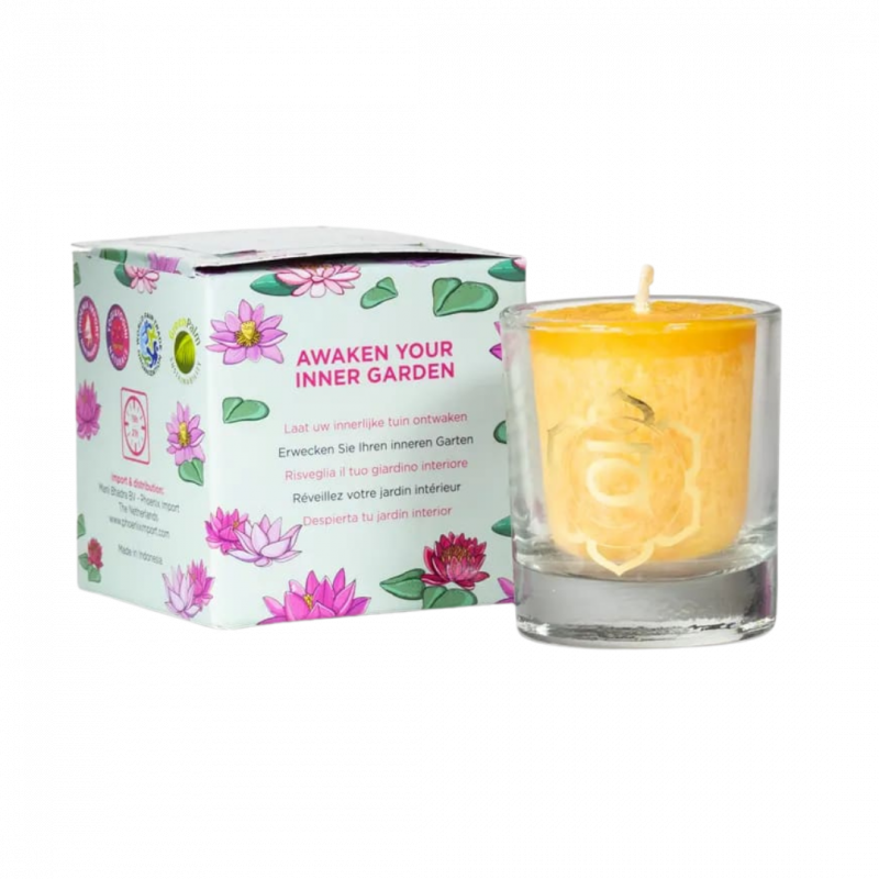 Candela yogi e yogini 2 chakra svadhidthana in stearina 12 h - 4 x 4,5 cm