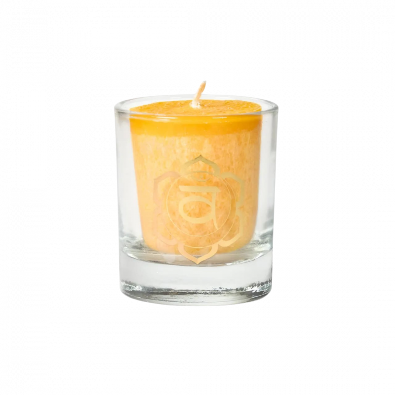 Candela yogi e yogini 2 chakra svadhidthana in stearina 12 h - 4 x 4,5 cm