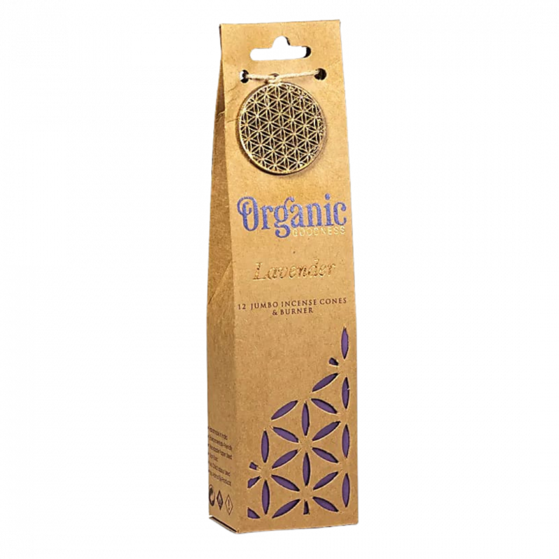 Coni di incenso organic godness lavanda - 72 gr