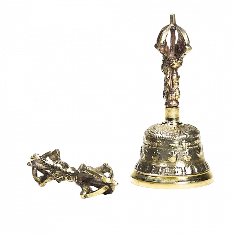 Dorje e campana in ottone 5x11 cm - 200 gr