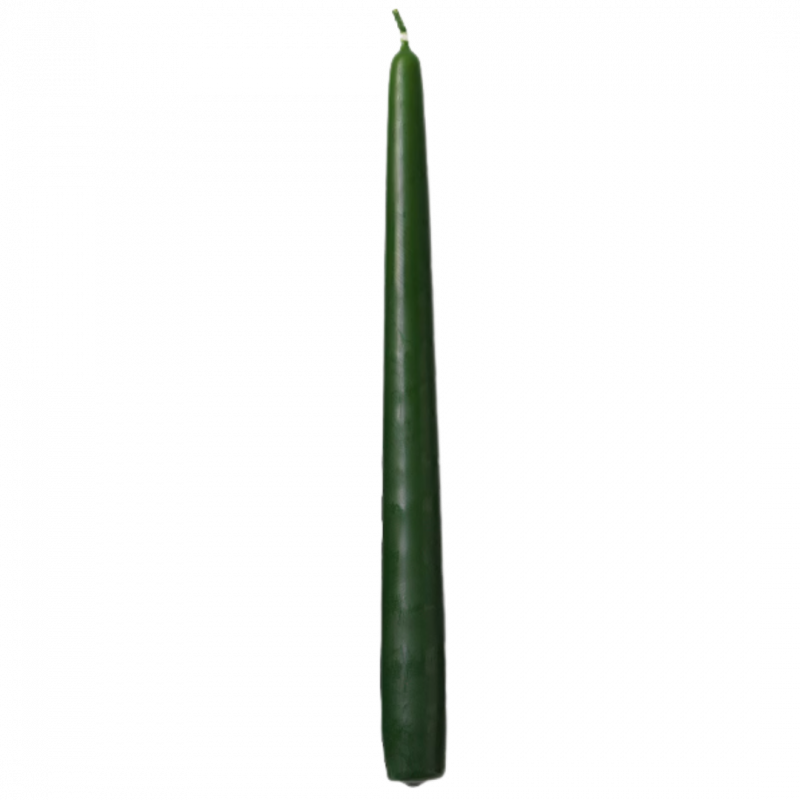 Candela classica in cera d'api verde - 25 x 2 cm