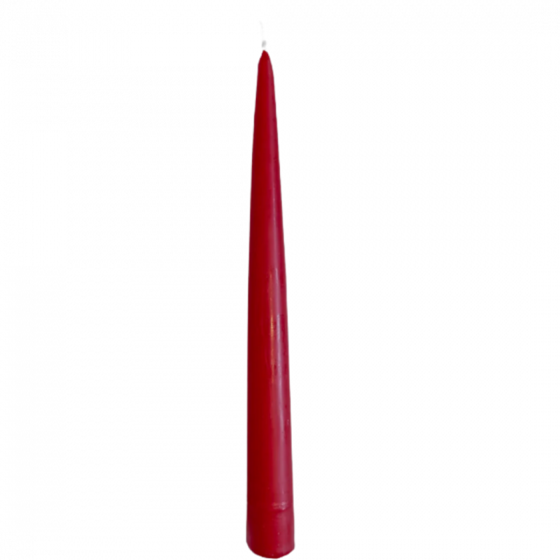 Candela classica in cera d'api rossa - 25 x 2 cm