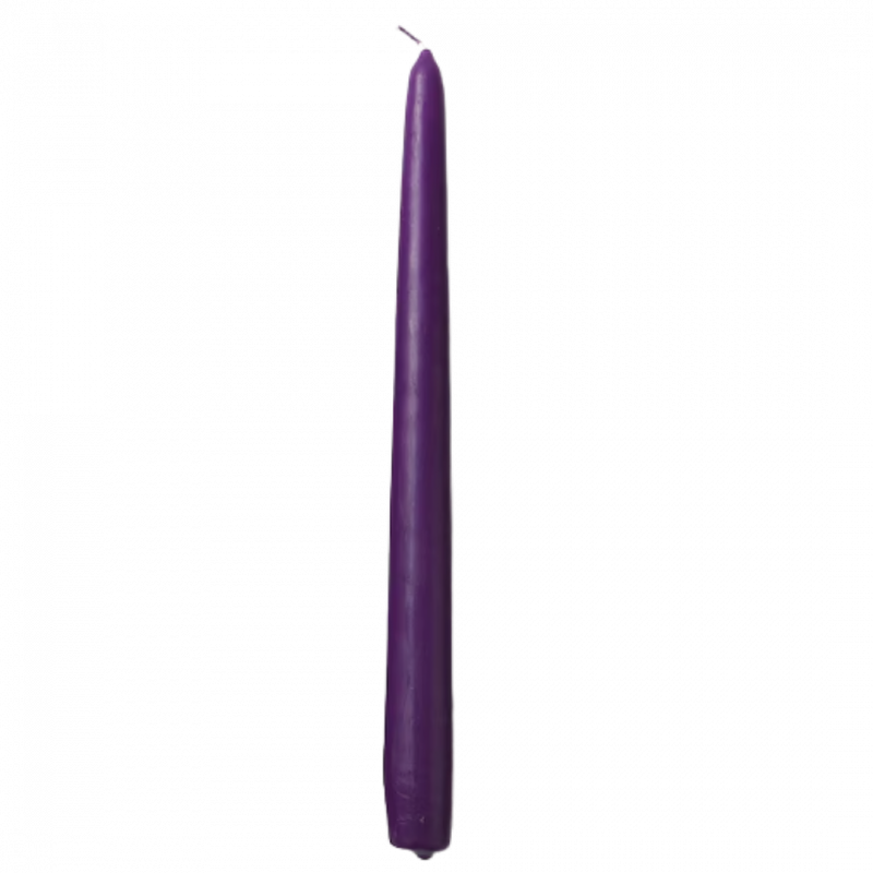 Candela classica in cera d'api viola - 25 x 2 cm
