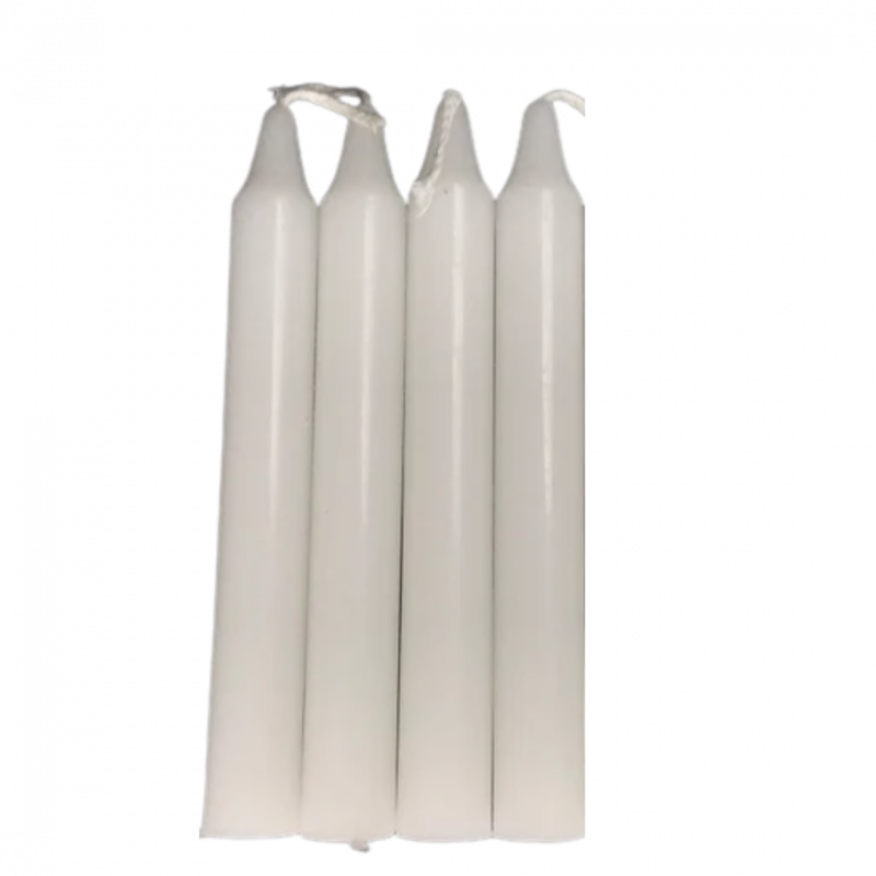 Set candele rituali bianche 4 pz - 12 cm