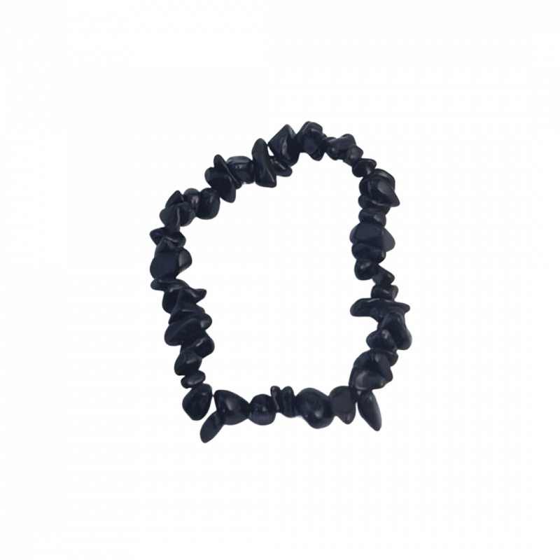 Bracciale scheggia ossidiana nera in pietra dura