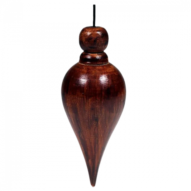Pendolo in legno scuro a goccia con sfera - 7 cm