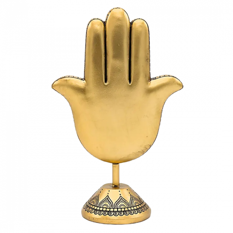 Statua mano di fatima color oro in poliresina - 14x7x23 cm