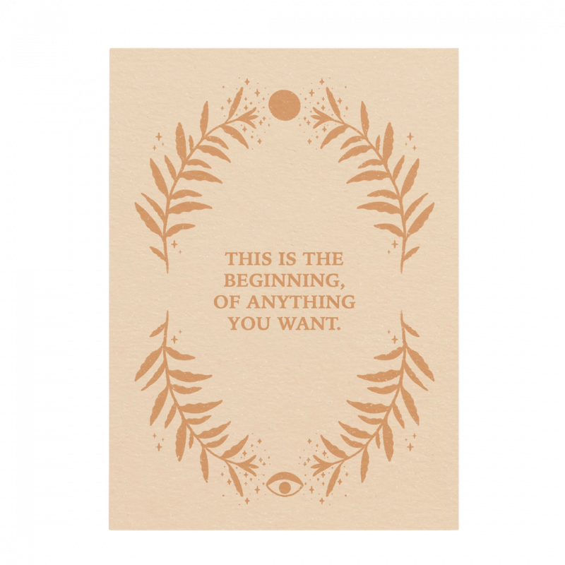 Postcard anna cosma l'inizio di tutto cio' che desideri in cartoncino - 15 cm