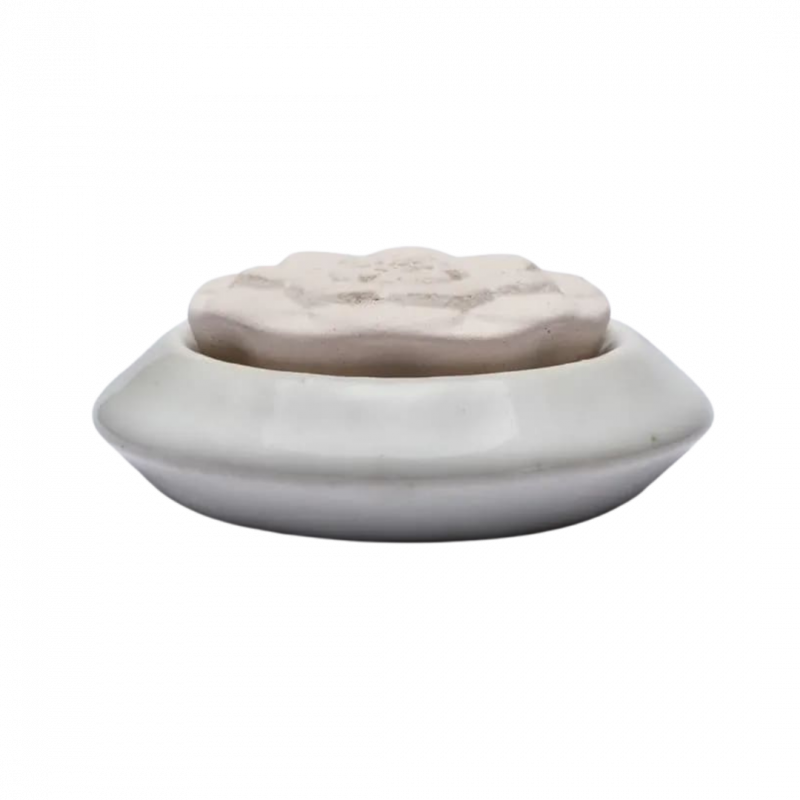 Diffusore loto in pietra per olio essenziale base bianca - 7,5 cm