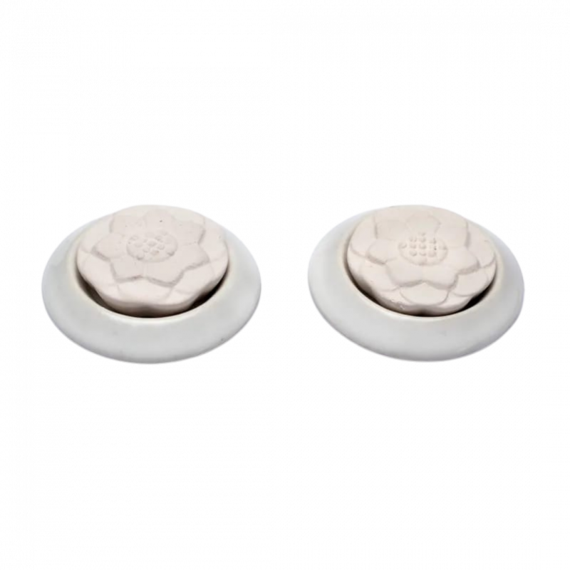 Diffusore loto in pietra per olio essenziale base bianca - 7,5 cm
