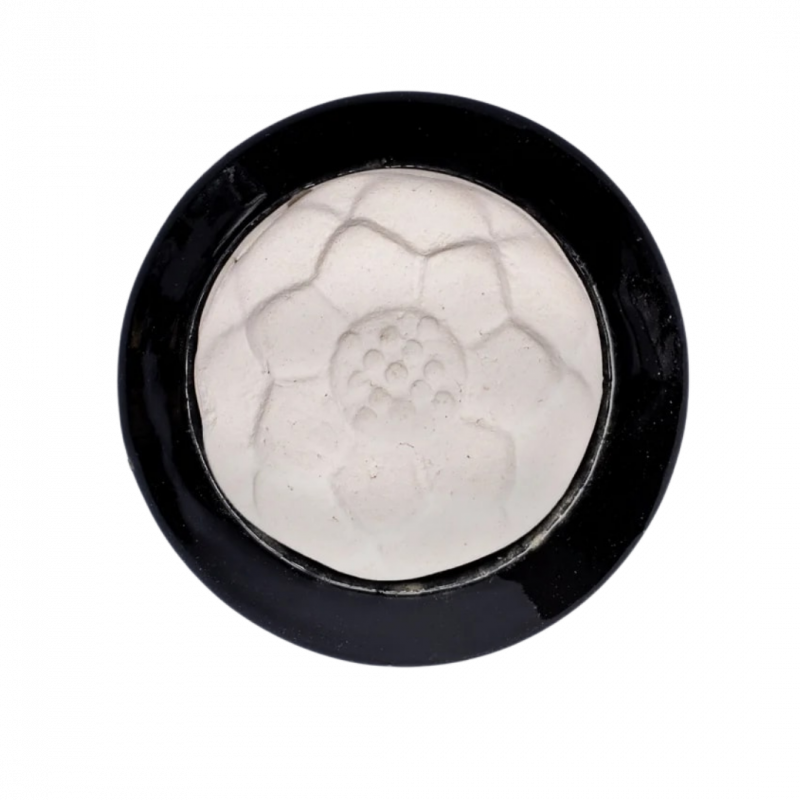 Diffusore loto in pietra per olio essenziale base nera - 7,5 cm