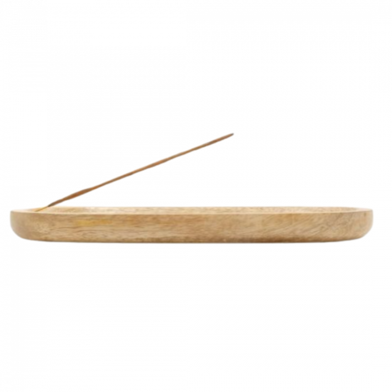 Brucia incenso consapevolezza con intarsio in legno di mango - 28 cm