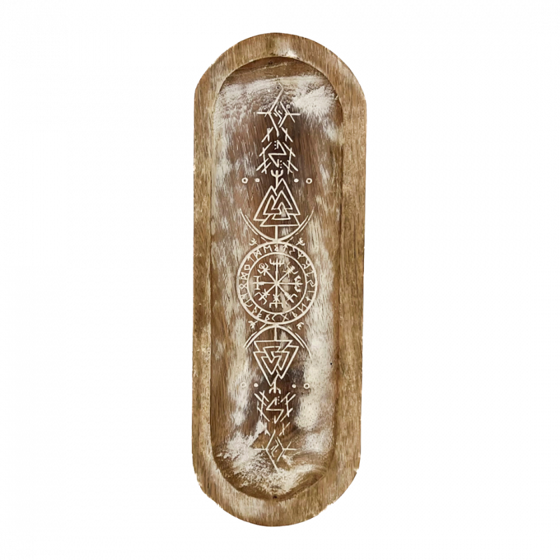 Bruciaincenso wash runic in legno di mango - 28 cm