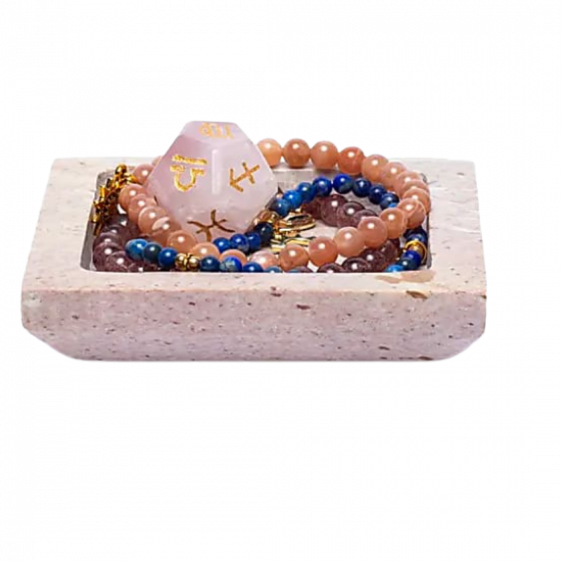 Ciotola beige quadrata in pietra ollare - 9x9 cm