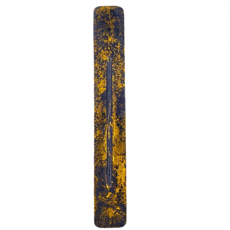 Brucia incenso a barchetta oro nera in legno - 25 cm