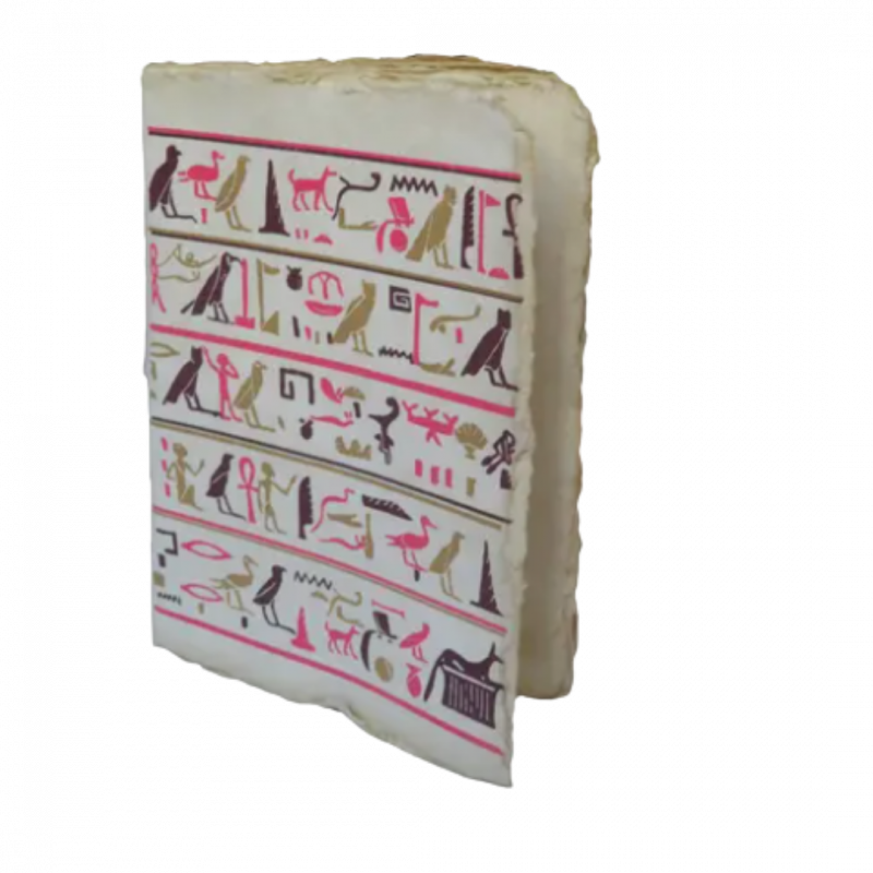 Quaderno geroglifici egizi rossi in carta pergamena - a5 15x20 cm