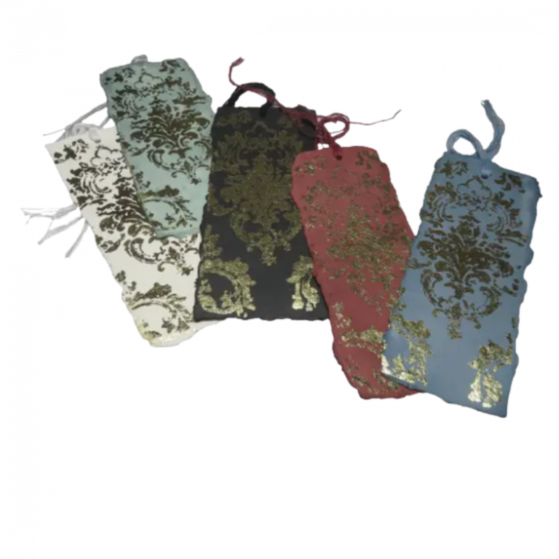 Segnalibro oro su azzurro in carta pergamena - 7x18 cm