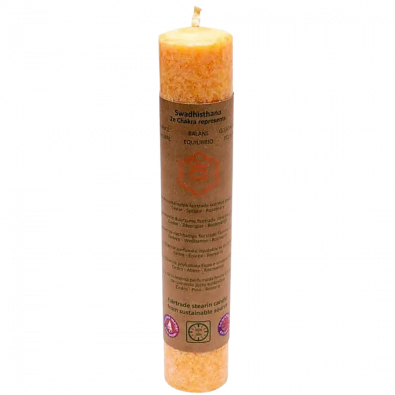 Candela yogi e yogini 2° chakra - cedro abete rosmarino - 20 cm