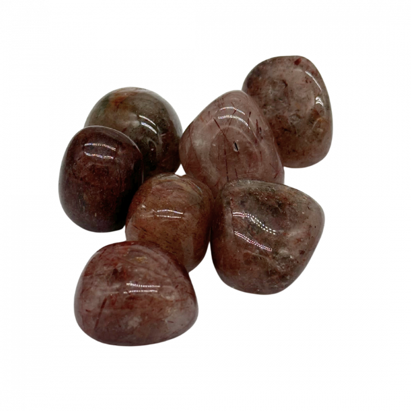 Quarzo rutilato rosso burattato