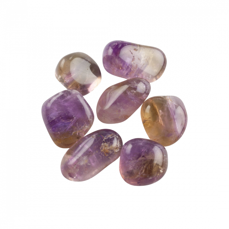 Quarzo ametrino burattato