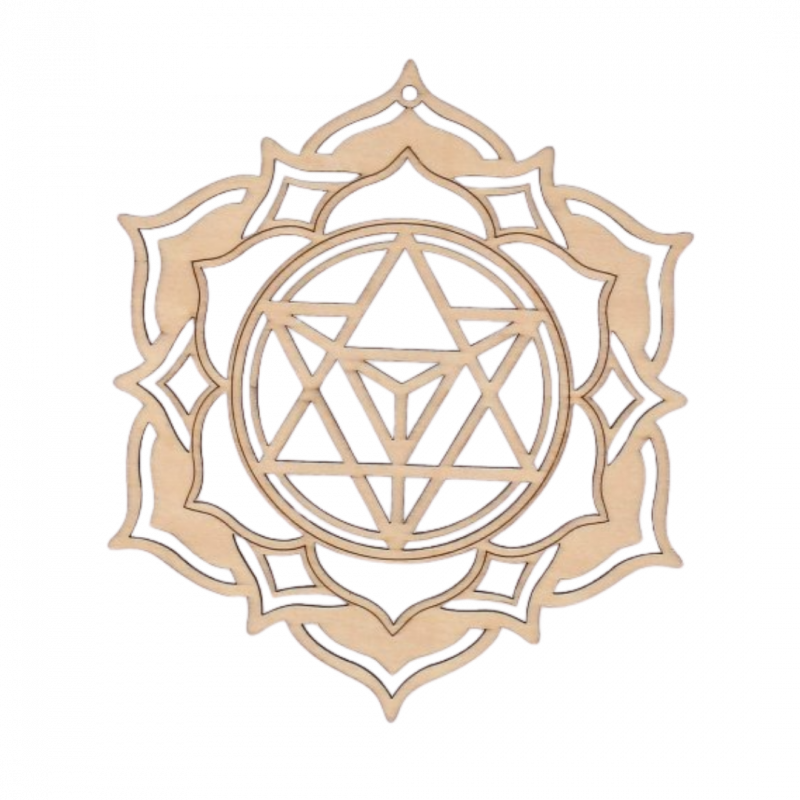 Tavola geometria sacra merkaba in legno forato - 13,5 cm