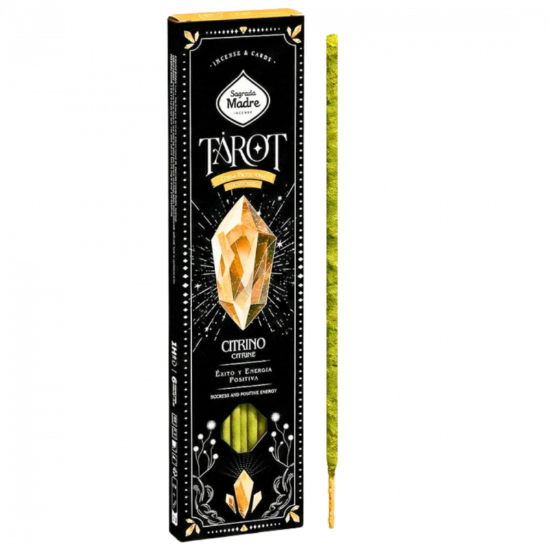 Incenso tarot gemma citrino con due carte sagrada madre - 6 sticks