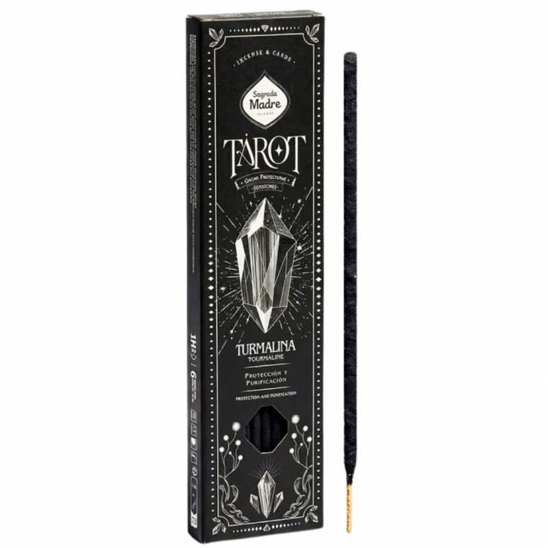 Incenso tarot gemma tormalina con due carte sagrada madre - 6 sticks