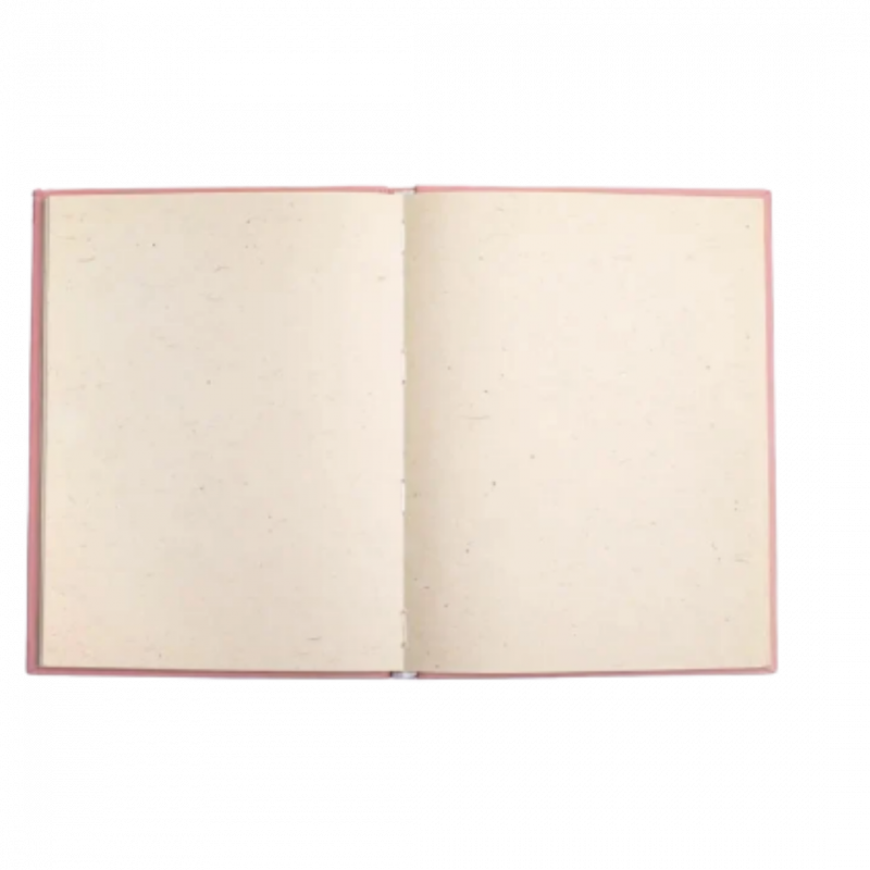 Quaderno fasi lunari e stelle rosa in carta di cotone riciclata 60 pp - 15x21 cm