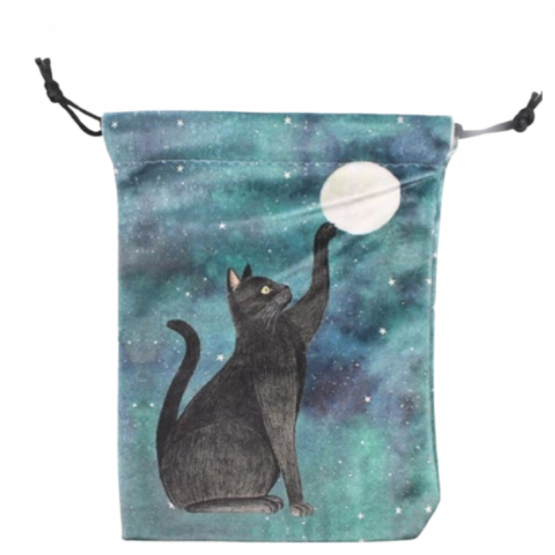 Sacchettino gatto della strega balthazar in velluto - 14 x 18 cm