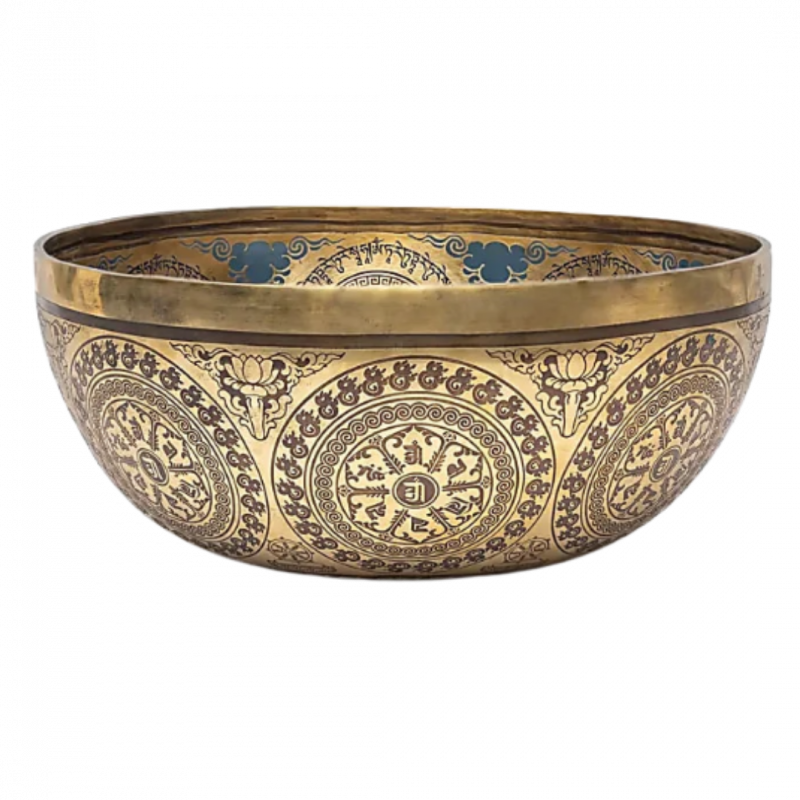 Campana tibetana dipinta a mano tara verde 26 cm - 1800/2500 gr