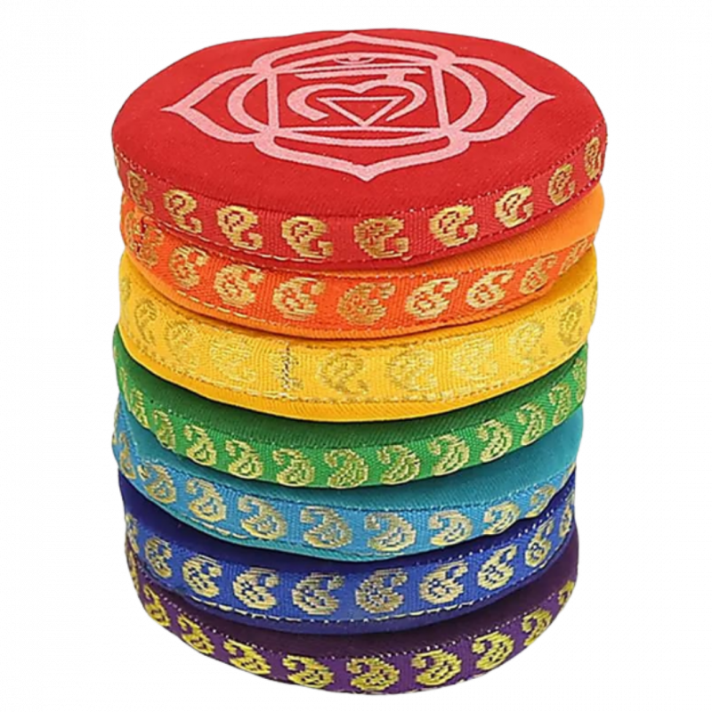Set di cuscini 7 chakra per campane tibetane - 9,5 cm