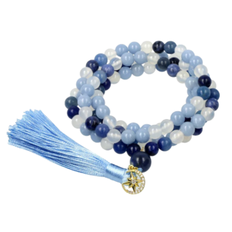 Mala angelite/avventurina blu/sodalite/pietra di luna - 8 mm