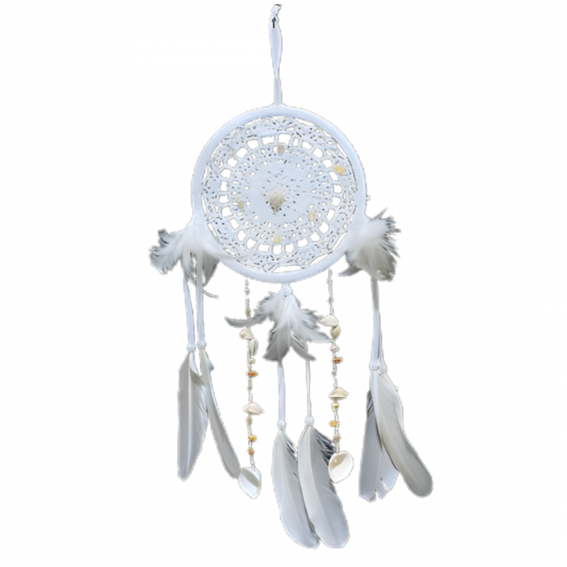 Acchiappasogni tamaya bianco con conchiglie - 52 x 17 cm