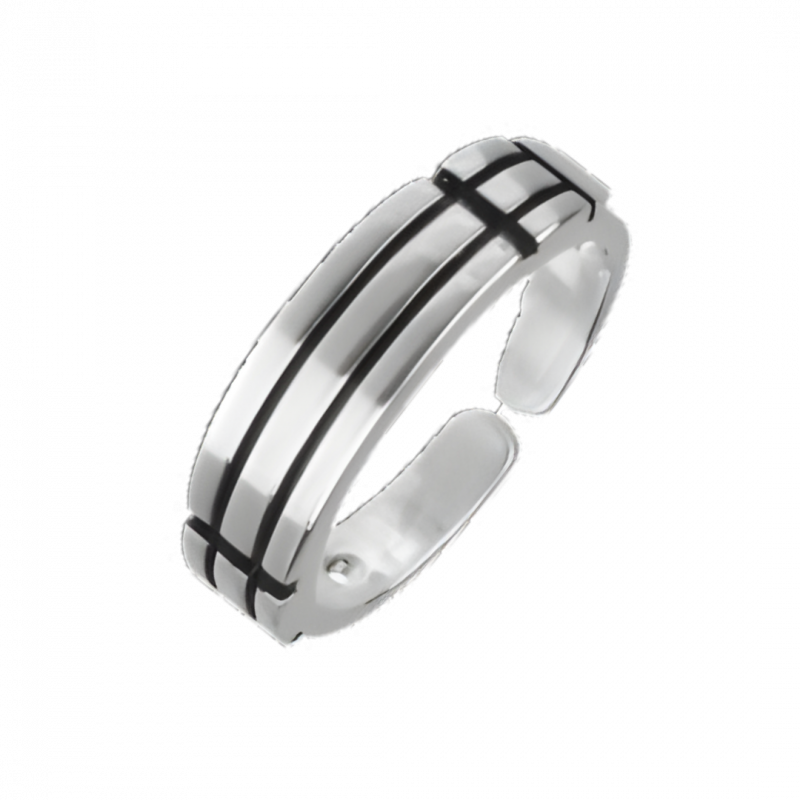 Anello atlantide small in ottone placcato argento