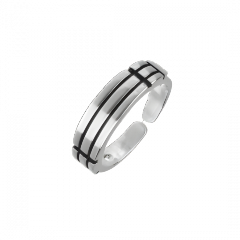 Anello atlantide small in ottone placcato argento