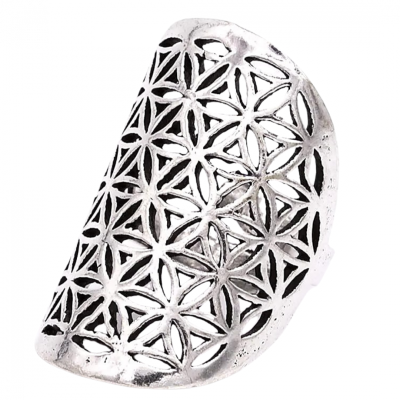 Anello fiore della vita argentato