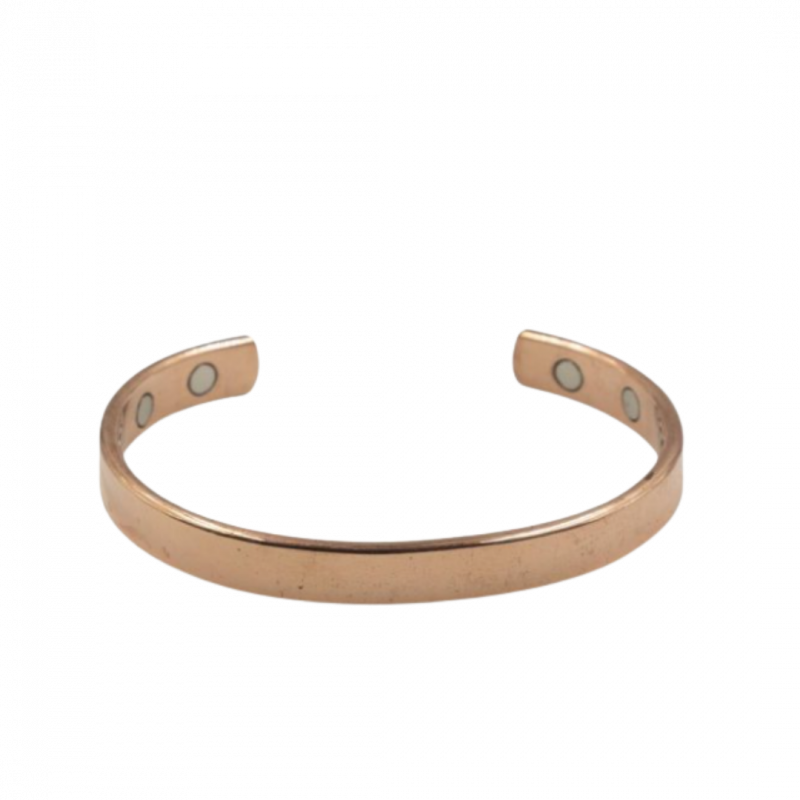 Bracciale aeris liscio sei magneti in rame - 9 mm