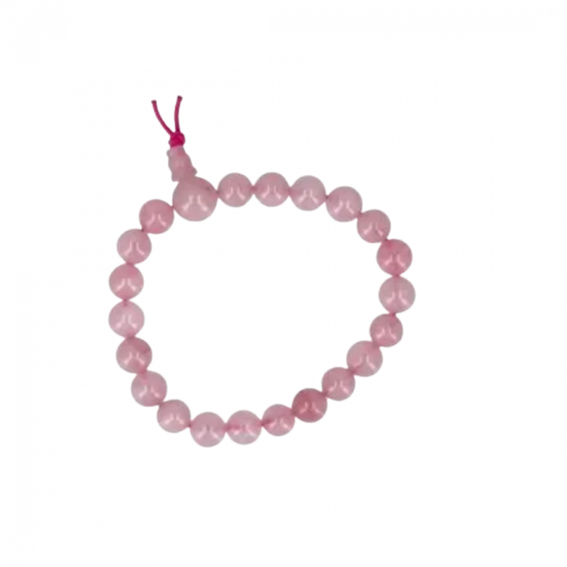 Bracciale energia quarzo rosa a sfere