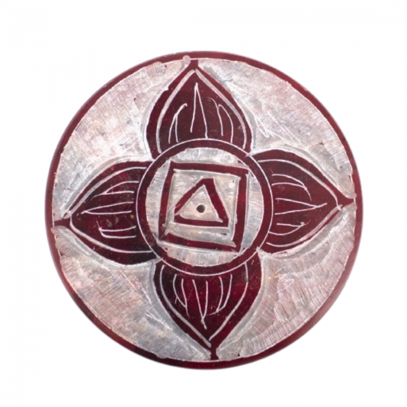 Brucia incenso 1 chakra a piattino in pietra - 8 cm