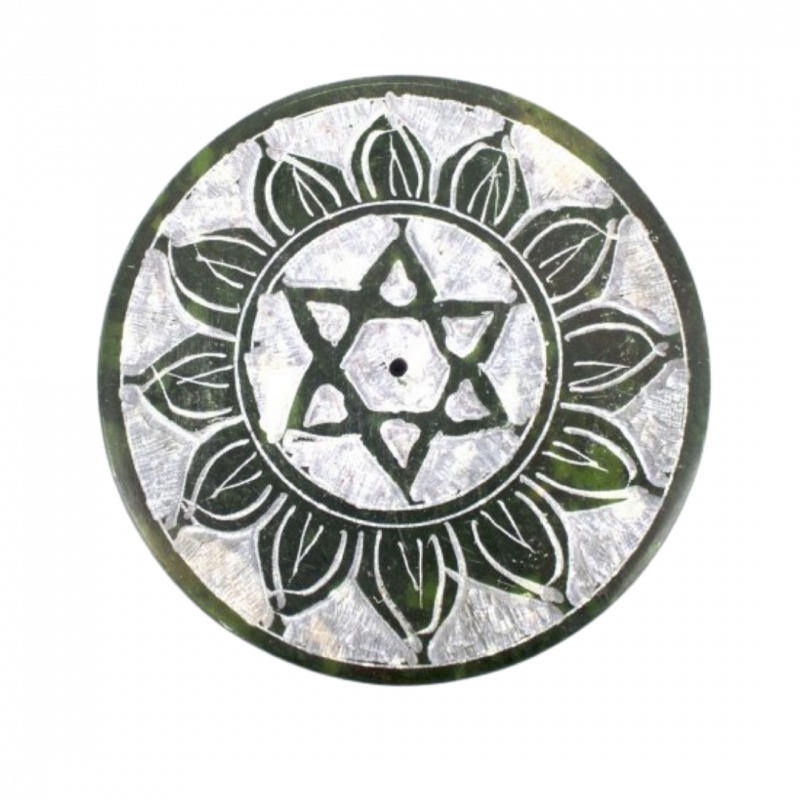 Brucia incenso 4 chakra a piattino in pietra - 8 cm