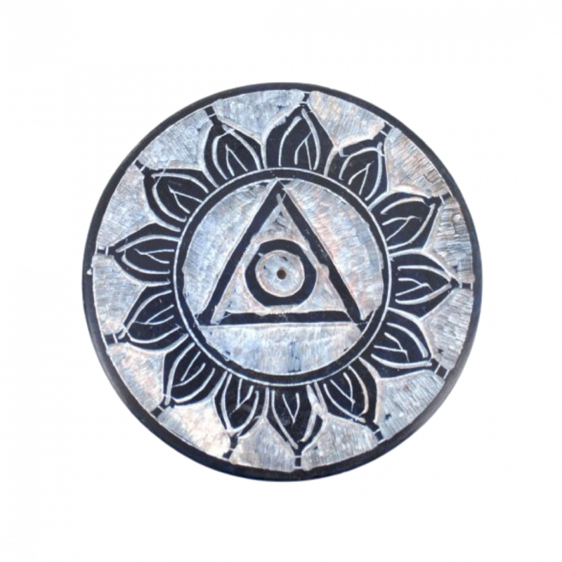 Brucia incenso 5 chakra a piattino in pietra - 8 cm