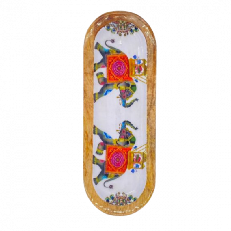 Brucia incenso elefanti in legno di mango - 28 cm