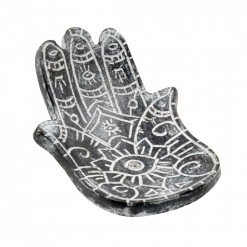 Brucia incenso mano di fatima in pietra saponaria - 10 cm