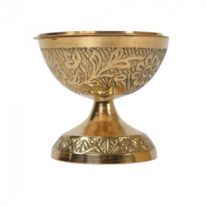 Bruciatore fioriera in ottone con rilievi - 6 cm