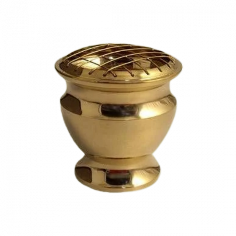 Bruciatore fioriera in ottone liscia - 6 cm