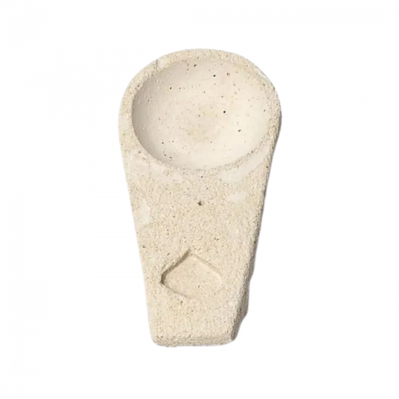 Bruciatore in cemento giallo pastello sagrada madre - 17x8 cm