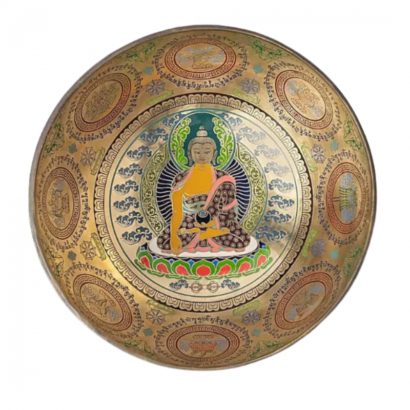 Campana tibetana dipinta a mano buddha shakyamuni 25 cm - 1800/2500 gr