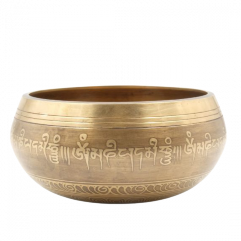 Campana tibetana mantra con decorazioni 11 cm - 410/450 gr